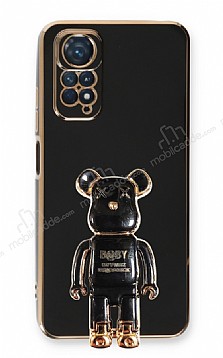 Eiroo Xiaomi Redmi Note 11 Baby Bear Standl Siyah Silikon Klf