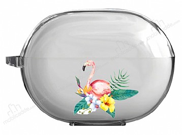 Huawei FreeBuds Pro Flower Flamingo Resimli effaf Silikon Klf