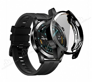 Huawei Watch GT 2 Ekran Korumal Siyah Silikon Klf (46 mm)