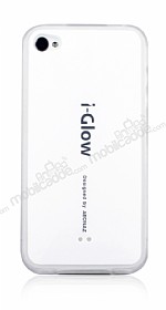 i-Glow iPhone 4 / 4S Beyaz Silikon Klf