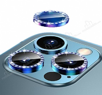 iPhone 11 Pro Max Crystal Tal Mavi Kamera Lensi Koruyucu