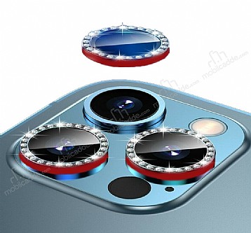 iPhone 12 Pro 6.1 in Crystal Tal Krmz Kamera Lensi Koruyucu
