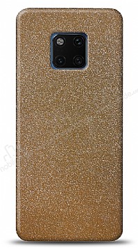 Dafoni Huawei Mate 20 Pro Gold Parlak Simli Telefon Kaplama