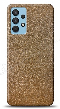 Dafoni Samsung Galaxy M32 5G Gold Parlak Simli Telefon Kaplama