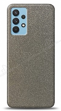 Dafoni Samsung Galaxy M32 5G Silver Parlak Simli Telefon Kaplama