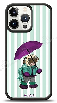 Dafoni Art iPhone 13 Pro Pug in the Rain Klf