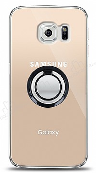 Samsung Galaxy S6 edge Siyah Tutuculu effaf Klf