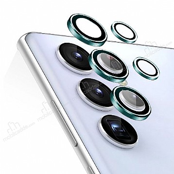 Samsung Galaxy S22 Ultra 5G Yeil Metal Kamera Lens Koruyucu