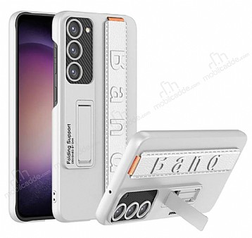 Samsung Galaxy S23 Plus Standl El Tutacakl Sper Koruma Silver Klf