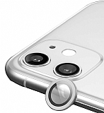 iPhone 12 mini 5.4 in Metal Kenarl Cam Silver Kamera Lensi Koruyucu
