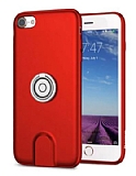 Baseus iPhone 7 / 8 Manyetik arj zellikli Krmz Silikon Klf