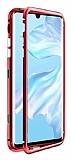 Dafoni Glass Guard Huawei P30 Metal Kenarl Cam Krmz Klf