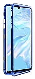 Dafoni Glass Guard Huawei P40 Pro Metal Kenarl Cam Mavi Klf