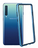 Dafoni Glass Guard Samsung Galaxy A50 Metal Kenarl Cam Mavi Klf