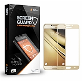 Dafoni Samsung Galaxy C5 Pro Tempered Glass Premium Full Gold Cam Ekran Koruyucu