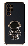 Eiroo Astronot Samsung Galaxy S23 Ultra Standl Siyah Silikon Klf