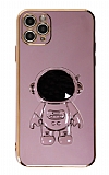 Eiroo Astronot iPhone 11 Pro Max Standl Mor Silikon Klf