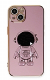 Eiroo Astronot iPhone 14 Plus Standl Mor Silikon Klf