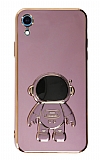 Eiroo Astronot iPhone XR Standl Mor Silikon Klf