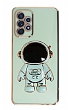 Eiroo Astronot Samsung Galaxy A32 4G Standl Yeil Silikon Klf