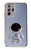 Eiroo Astronot Samsung Galaxy Note 20 Ultra Standl Mavi Silikon Klf