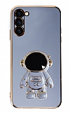 Eiroo Astronot Samsung Galaxy S23 Plus Standl Mavi Silikon Klf