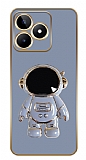 Eiroo Astronot Realme C53 Standl Kamera Korumal Mavi Silikon Klf