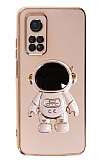 Eiroo Astronot Xiaomi Mi 10T Pro Standl Pembe Silikon Klf