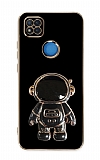 Eiroo Astronot Xiaomi Poco C3 Standl Siyah Silikon Klf
