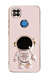 Eiroo Astronot Xiaomi Poco C3 Standl Pembe Silikon Klf