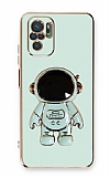 Eiroo Astronot Xiaomi Redmi Note 10 Standl Yeil Silikon Klf