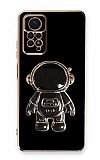 Eiroo Astronot Xiaomi Redmi Note 11 Pro Standl Siyah Silikon Klf