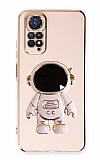 Eiroo Astronot Xiaomi Redmi Note 11S Standl Pembe Silikon Klf