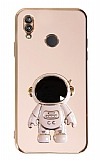 Eiroo Astronot Xiaomi Redmi Note 7 Standl Pembe Silikon Klf
