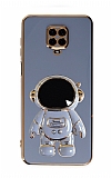 Eiroo Astronot Xiaomi Redmi Note 9 Pro Standl Mavi Silikon Klf