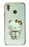 Eiroo Aynal Kitty Huawei P20 Lite Standl Yeil Silikon Klf