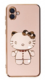 Eiroo Aynal Kitty Samsung Galaxy A04e Standl Pembe Silikon Klf