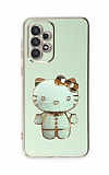 Eiroo Aynal Kitty Samsung Galaxy A72 5G Standl Yeil Silikon Klf