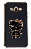 Eiroo Aynal Kitty Samsung Galaxy J7 / J7 Core Standl Siyah Silikon Klf