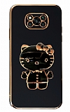 Eiroo Aynal Kitty Xiaomi Poco X3 Standl Siyah Silikon Klf