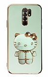 Eiroo Aynal Kitty Xiaomi Redmi 9 Standl Yeil Silikon Klf