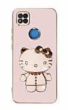 Eiroo Aynal Kitty Xiaomi Redmi 9C Standl Pembe Silikon Klf