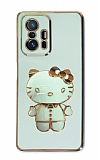 Eiroo Aynal Kitty Xiaomi 11T Pro Standl Yesil Silikon Klf