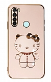 Eiroo Aynal Kitty Xiaomi Redmi Note 8 Standl Pembe Silikon Klf