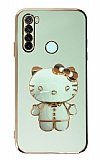 Eiroo Aynal Kitty Xiaomi Redmi Note 8 Standl Yeil Silikon Klf