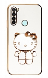 Eiroo Aynal Kitty Xiaomi Redmi Note 8 Standl Beyaz Silikon Klf