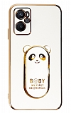 Eiroo Baby Panda Oppo A36 Standl Beyaz Silikon Klf