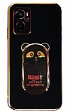 Eiroo Baby Panda Oppo A36 Standl Siyah Silikon Klf