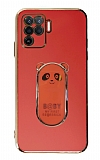 Eiroo Baby Panda Oppo A94 Standl Krmz Silikon Klf