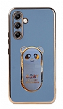 Eiroo Baby Panda Samsung Galaxy A34 Standl Mavi Silikon Klf